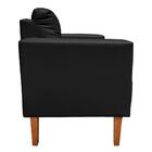 Kit 02 Poltronas Lívia Corino Preto Pés Chanfrado Drossi