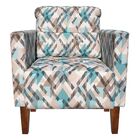 Kit 02 Poltronas Lívia Estampado Traçados Azul Turquesa D33 P