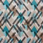 Kit 02 Poltronas Lívia Estampado Traçados Azul Turquesa D33 P