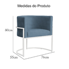 Kit 02 Poltronas Luana Base Branca Linho Cores - Ds Estofados