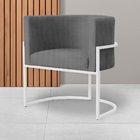 Kit 02 Poltronas Luana Base Branca Linho Cores - Ds Estofados