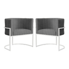 Kit 02 Poltronas Luana Base Branca Linho Cores - Ds Estofados