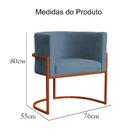 Kit 02 Poltronas Luana Base Em Bronze Linho Cores - Ds Estofa
