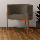 Kit 02 Poltronas Luana Base Em Bronze Linho Cores - Ds Estofa