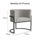 Kit 02 Poltronas Luana Base Preta Linho Cores - Ds Estofados