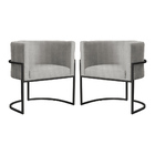 Kit 02 Poltronas Luana Base Preta Linho Cores - Ds Estofados