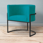 Kit 02 Poltronas Luana Base Preta Suede Cores - Ds Estofados