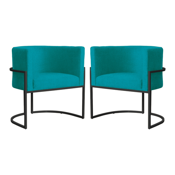 Kit 02 Poltronas Luana Base Preta Suede Cores - Ds Estofados