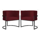 Kit 02 Poltronas Luana Base Preta Suede Cores - Ds Estofados