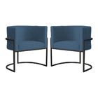 Kit 02 Poltronas Luana Base Preta Suede Cores - Ds Estofados