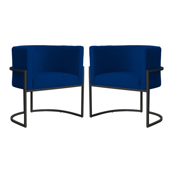 Kit 02 Poltronas Luana Base Preta Suede Cores - Ds Estofados