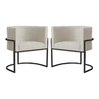 Kit 02 Poltronas Luana Base Preta Suede Cores - Ds Estofados