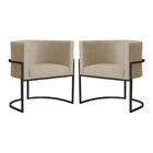 Kit 02 Poltronas Luana Base Preta Suede Cores - Ds Estofados