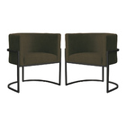 Kit 02 Poltronas Luana Base Preta Suede Cores - Ds Estofados