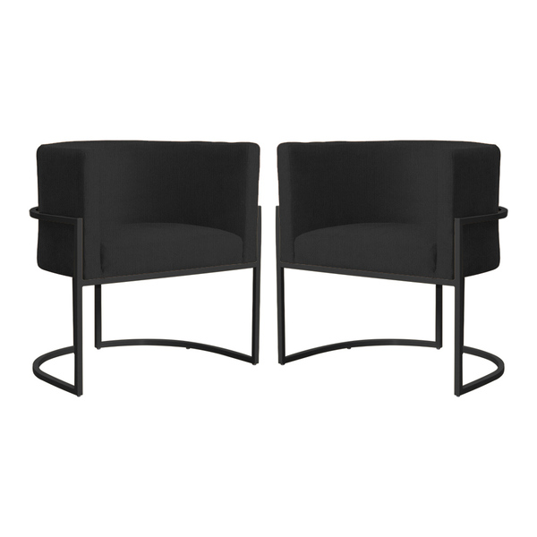 Kit 02 Poltronas Luana Base Preta Suede Cores - Ds Estofados