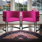 Kit 02 Poltronas Luana Base Preta Veludo Cores - Ds Estofados