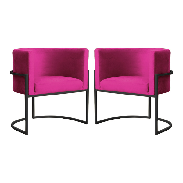 Kit 02 Poltronas Luana Base Preta Veludo Cores - Ds Estofados