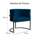 Kit 02 Poltronas Luana Base Preta Veludo Cores - Ds Estofados