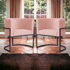 Kit 02 Poltronas Luana Base Preta Veludo Cores - Ds Estofados