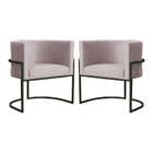 Kit 02 Poltronas Luana Base Preta Veludo Cores - Ds Estofados