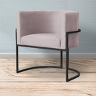 Kit 02 Poltronas Luana Base Preta Veludo Cores - Ds Estofados