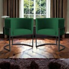 Kit 02 Poltronas Luana Base Preta Veludo Cores - Ds Estofados