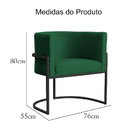 Kit 02 Poltronas Luana Base Preta Veludo Cores - Ds Estofados