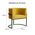 Kit 02 Poltronas Luana Base Preta Veludo Cores - Ds Estofados