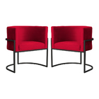 Kit 02 Poltronas Luana Base Preta Veludo Cores - Ds Estofados