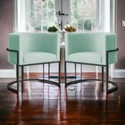 Kit 02 Poltronas Luana Base Preta Veludo Cores - Ds Estofados