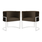 Kit 02 Poltronas Luana Luxo Base Branca Veludo Cores - Ds Est