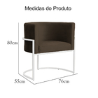 Kit 02 Poltronas Luana Luxo Base Branca Veludo Cores - Ds Est