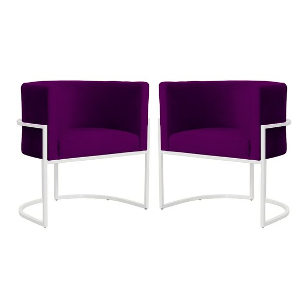 Kit 02 Poltronas Luana Luxo Base Branca Veludo Cores - Ds Est