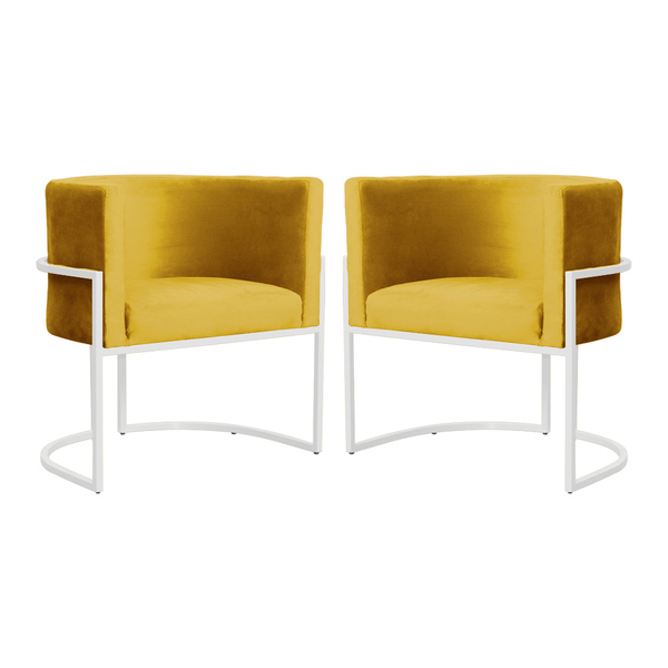 Kit 02 Poltronas Luana Luxo Base Branca Veludo Cores - Ds Est