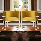 Kit 02 Poltronas Luana Luxo Base Branca Veludo Cores - Ds Est