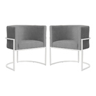 Kit 02 Poltronas Luana Para Sala Base Branca Suede Cores - Ds