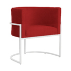 Kit 02 Poltronas Luana Para Sala Base Branca Suede Cores - Ds