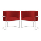 Kit 02 Poltronas Luana Para Sala Base Branca Suede Cores - Ds