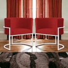 Kit 02 Poltronas Luana Para Sala Base Branca Suede Cores - Ds