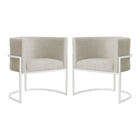 Kit 02 Poltronas Luana Para Sala Base Branca Suede Cores - Ds