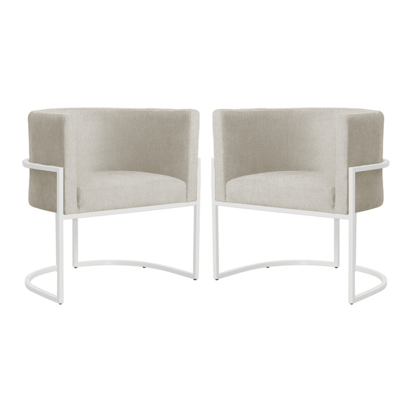 Kit 02 Poltronas Luana Para Sala Base Branca Suede Cores - Ds