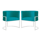 Kit 02 Poltronas Luana Para Sala Base Branca Suede Cores - Ds