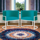 Kit 02 Poltronas Luana Para Sala Base Branca Suede Cores - Ds