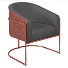 Kit 02 Poltronas Luiza Base De Ferro Bronze Corano Nozes E Li