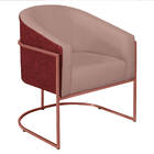 Kit 02 Poltronas Luiza Base De Ferro Bronze Factor Vermelho E