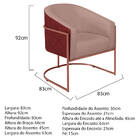 Kit 02 Poltronas Luiza Base De Ferro Bronze Factor Vermelho E