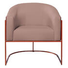 Kit 02 Poltronas Luiza Base De Ferro Bronze Factor Vermelho E