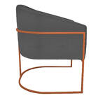 Kit 02 Poltronas Luiza Base De Ferro Bronze Linho - Amarena M