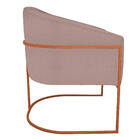 Kit 02 Poltronas Luiza Base De Ferro Bronze Linho - Doce Sonh