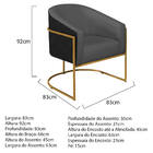 Kit 02 Poltronas Luiza Base De Ferro Dourado Factor Preto E L